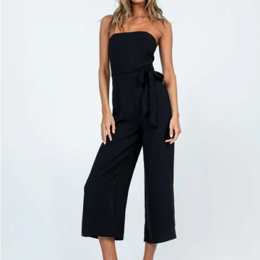 Princess Polly Kit Black Strapless Jumpsuit Women’s US Size 4